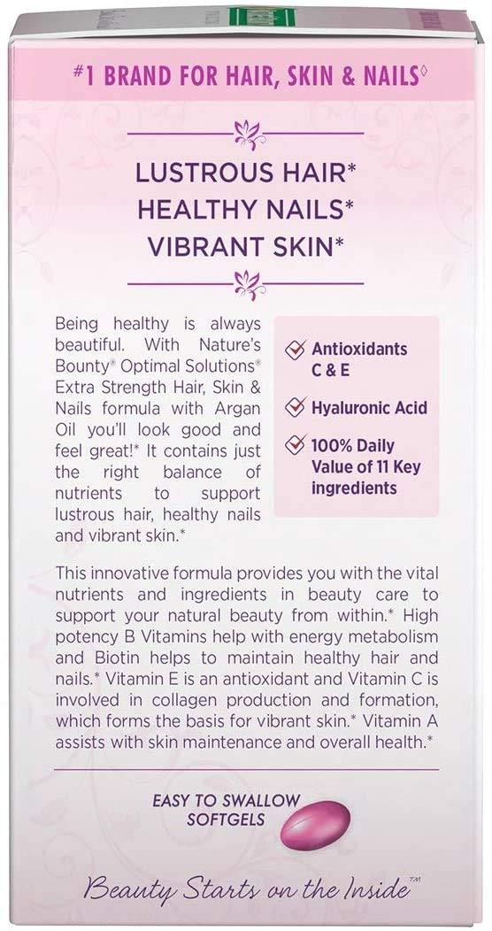 Nature's Bounty Nature\'s Bounty Optimal Solutions Hair Skin & Nails Extra Strength Softgels, 150 Count