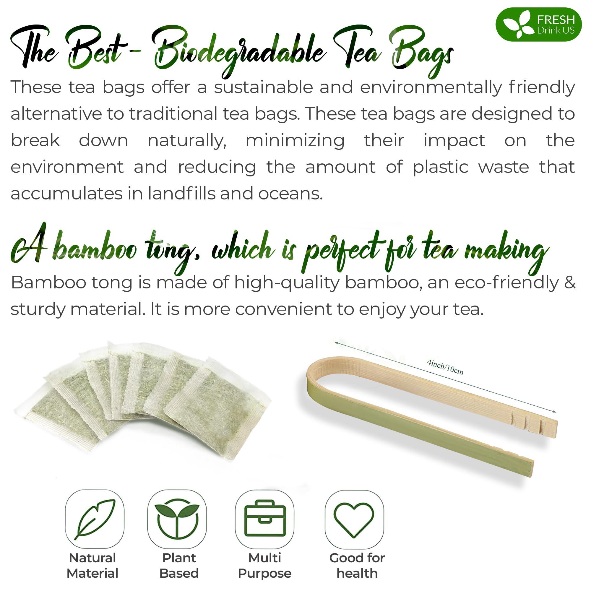 FRESHDRINKUS FreshDrinkUS, Premium 40 Papaya Leaf Tea Bags, 100% Natural & Pure from Papaya Leaves. Loose Leaf Papaya Herbal Tea. Made with Natural Material Tea Bags. No Sugar, No Caffeine, No Gluten, Vegan.