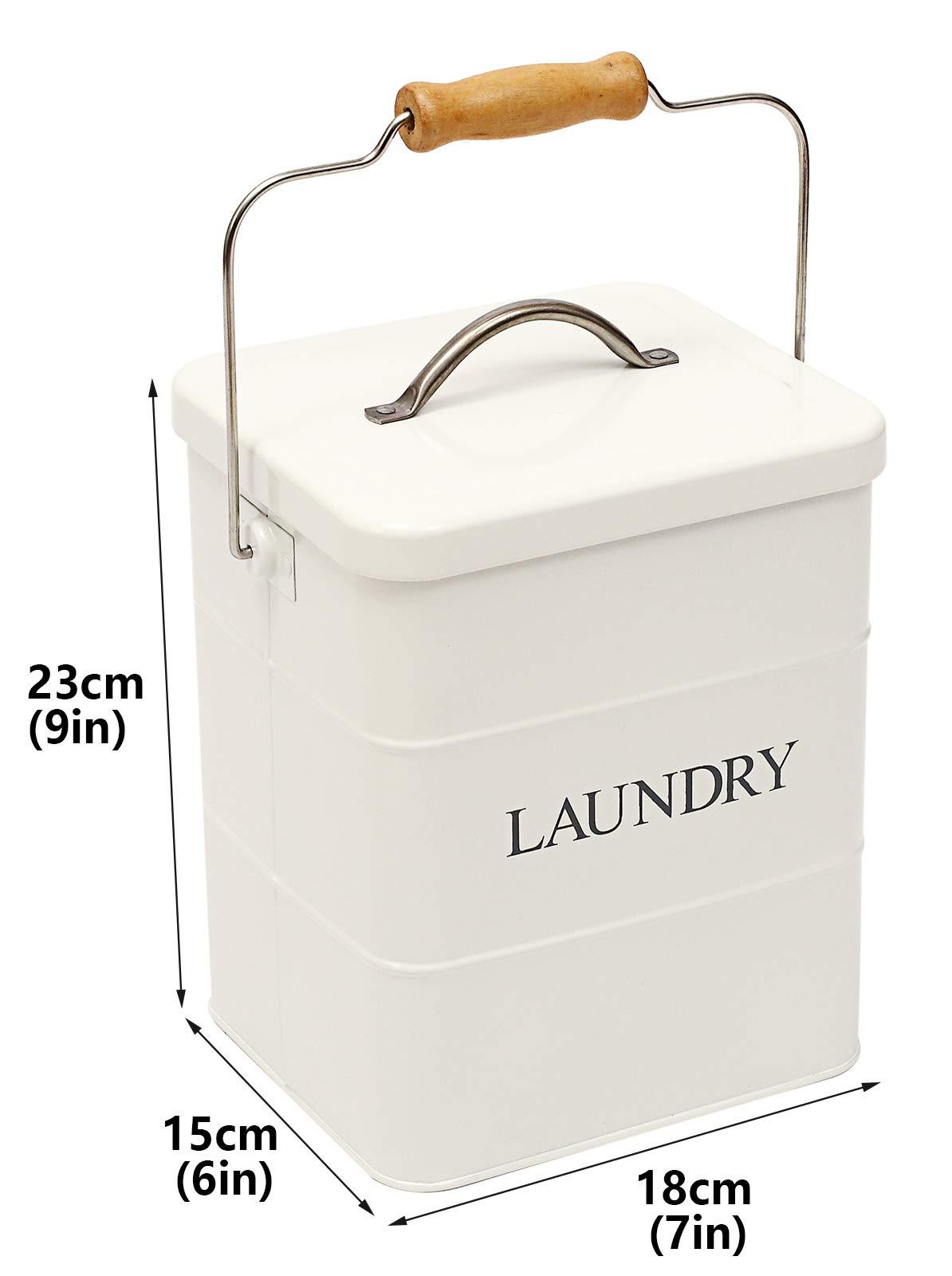 Xbopetda Xbopetda Laundry Powder Bin, Washing Powder Storage Tin with Scoop, Airtight Lid & Handles, Laundry Detergent Powder Storage Box - Perfect for Holding Pods Tablets Capsules Powder Detergent-White