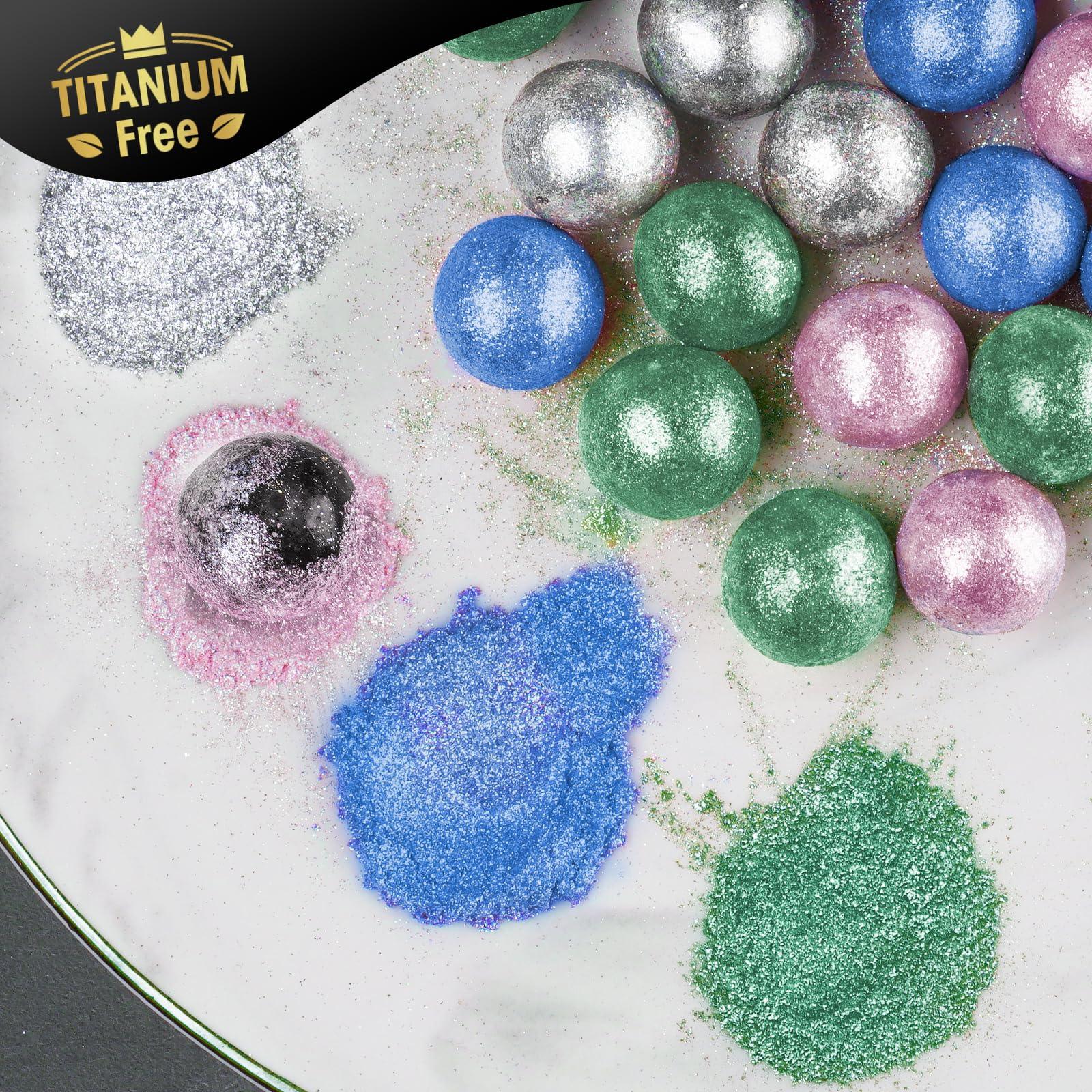 NiHome NiHome 0.18oz/5g Titanium-Free Edible Food-Grade Glitter Powder Glimmer Luster Dust Metallic Fancy Food Decorating Sprinkle Brew Dust for Drink Wine Beverage Cake Bakery Vegan Allergen-Free (White)