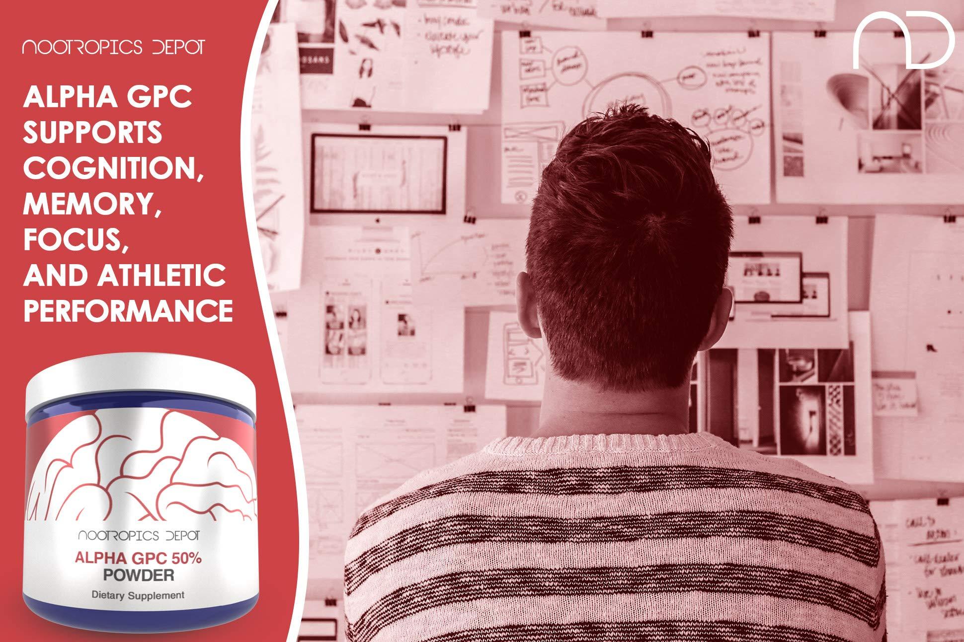 Nootropics Depot Nootropics Depot Alpha GPC Powder (50%) | 60 Grams | Cholinergic Supplement | Brain Health Supplement | Supports Healthy Brain Function | Enhance Cognition, Memory + Focus