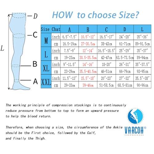 VARCOH VARCOH Compression Socks for Women, Compression Tights, Compression Leggings for Women, Medical Compression Stockings Best for DVT, Pregnancy, Varicose Veins, Relief Shin Splints, Edema (Beige,Medium)