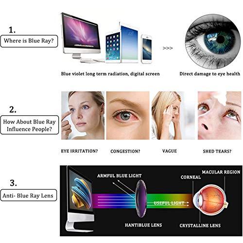 AQWANO AQWANO Flexible Reading Glasses Computer Blue Light Blocking Lightweight TR90 UV400 Protection Readers for Women Men, 3.0