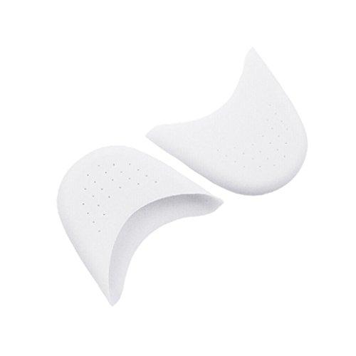 JIAHAO 1 Pieces Professional Ballet Dancer Silica-Gel Pointe Shoes Toe Pads Toe Protector with Breathable Hole (White)