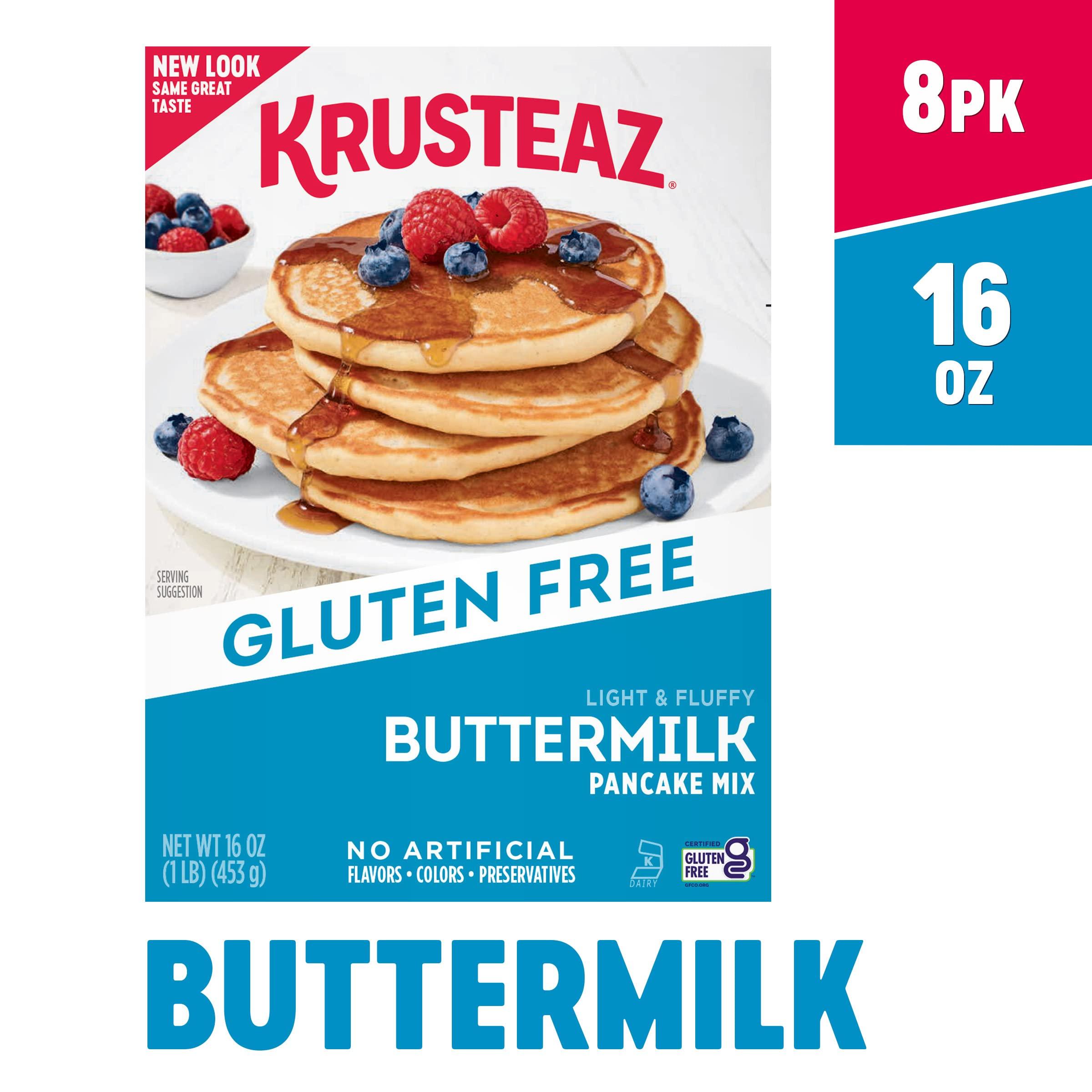 Krusteaz Krusteaz Gluten Free Buttermilk Pancake Mix, Light & Fluffy, 16 Oz Boxes (Pack of 8)