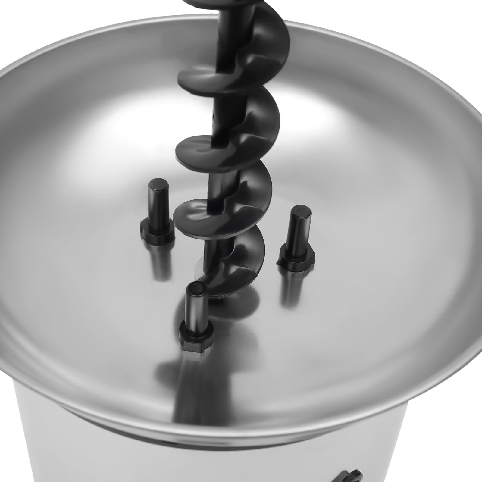 Goudergo 4 Tiers Chocolate Fountain Machine,170W Stainless Steel Chocolate Melting Pot, 8.5 * 18.1in Fhocolate Fountain Toolfor Family Gatherings, Anniversaries, Weddings