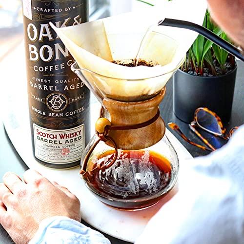 Oak & Bond Coffee Co. Scotch Whisky Barrel Aged Coffee, Colombia Single Origin Washed Whole Coffee Bean, Medium Roast w/ Flavor Notes of Milk Chocolate, Raspberry, Honey, Silky Scotch by Oak & Bond Coffee Co. – 10oz.