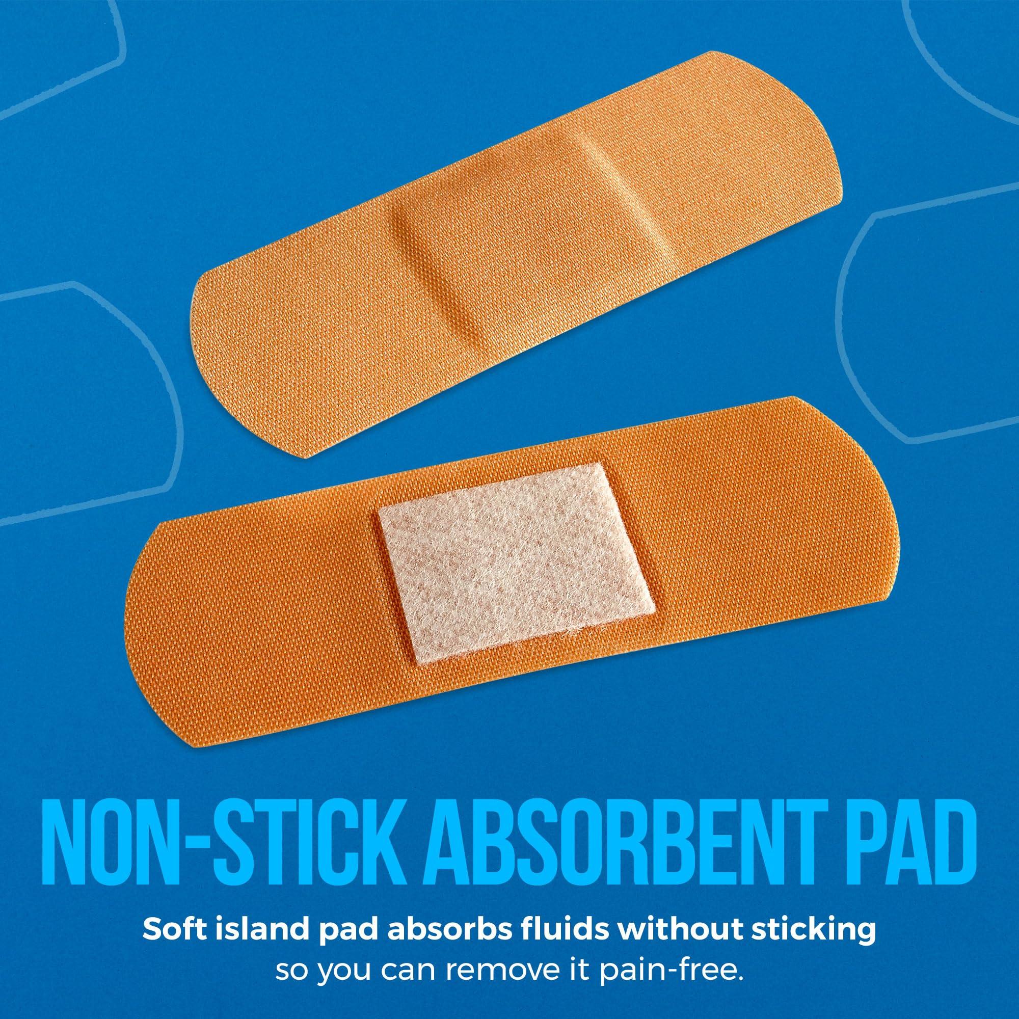 MEDca Flexible Fabric Bandages - Flex Fabric Adhesive Bandages Finger-Tip Bandages Knuckles andThumb Bandages for Finger Careand to Protect Wounds from Infection - (200 Count)