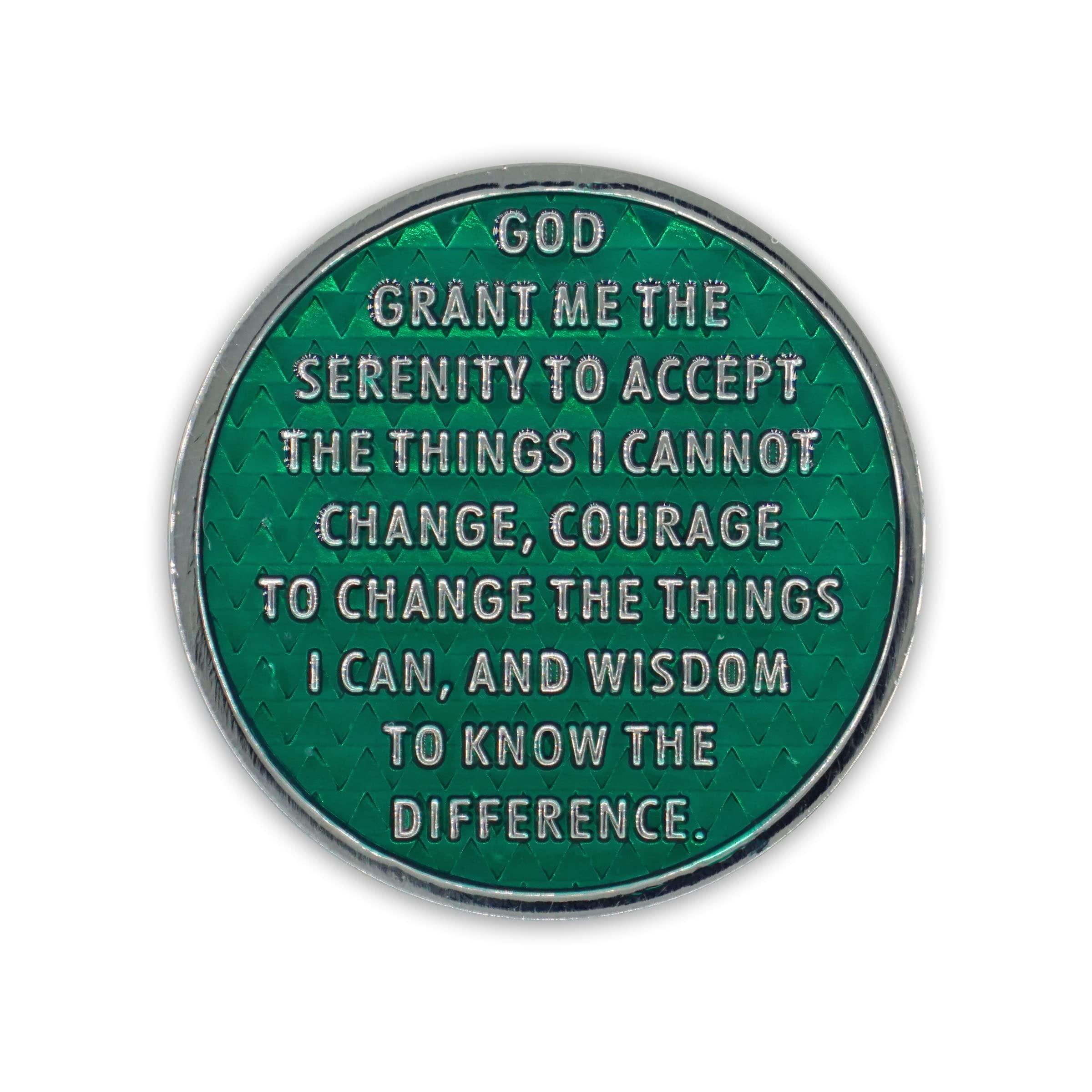 The Token Shop 4 Year Sobriety Coin | Legacy AA Chip | Thick Triplate Recovery Anniversary Token (Green)
