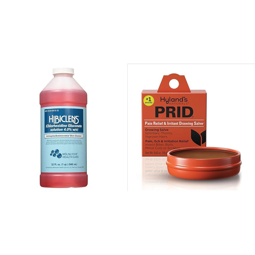 Hibiclens Hibiclens Antimicrobial Soap 32oz, Hyland\'s PRID Drawing Salve Topical Skin Irritation Relief 18 Grams
