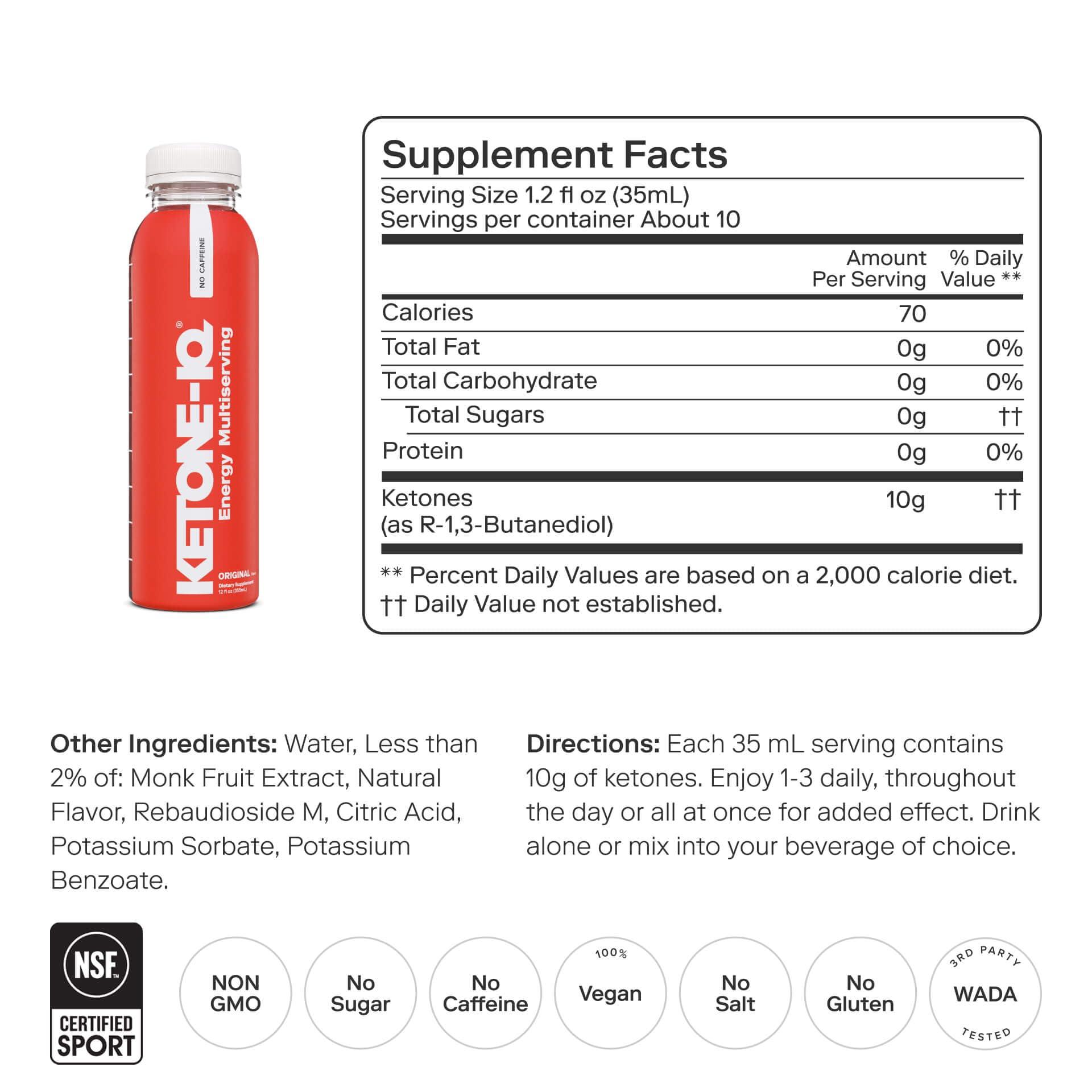 H.V.M.N. Ketone-IQ - Get Your Fuel from Ketones. No Sugar, No Salt, No Caffeine. 30 Servings of Drinkable, to Rapidly Elevate Ketone Levels. New & Improved Formulation!