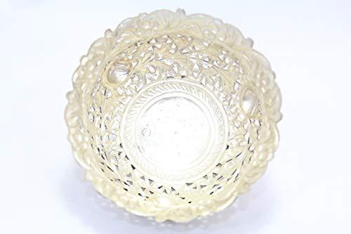 Rajasthan Gems Rajasthan Gems Handmade Dish Bowl Oxidized 925 Sterling Solid Silver India Hand Engraved F