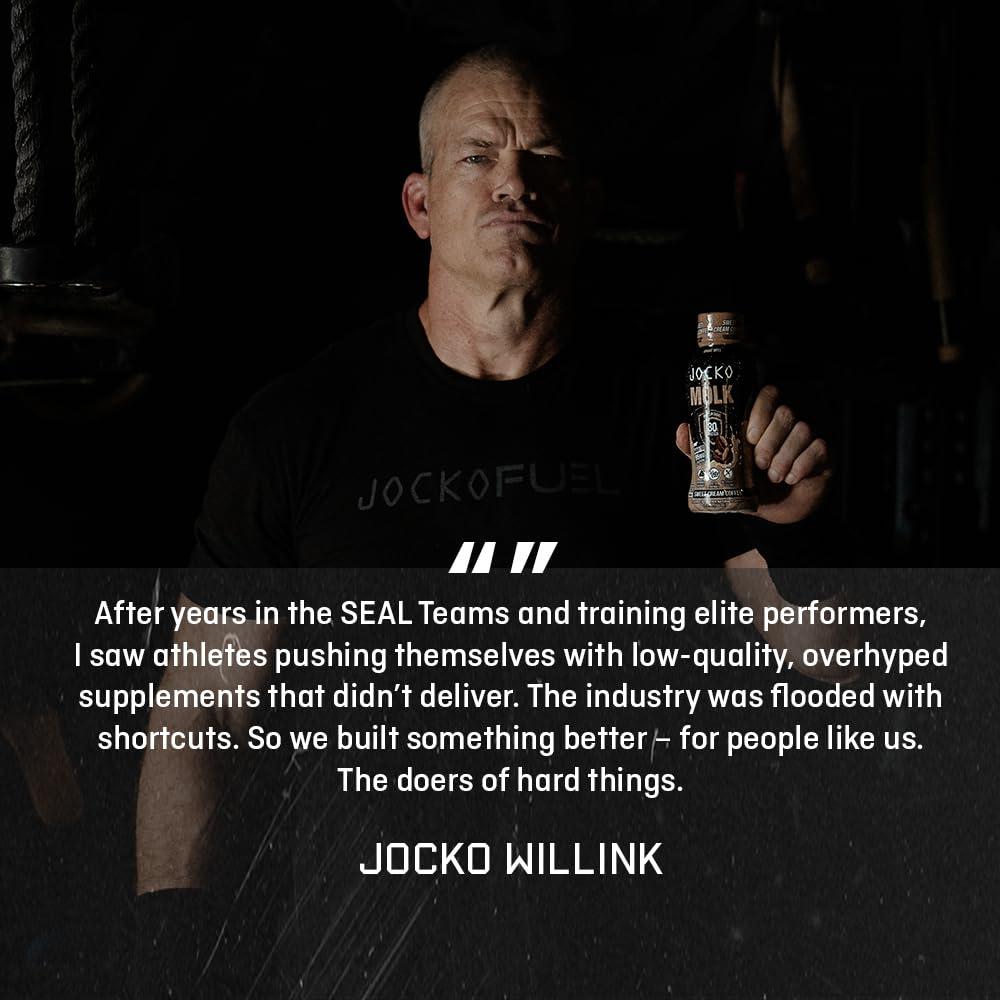 Jocko Fuel Jocko Mlk 30g Grass Fed Protein Shakes No Added Sugar Protein Drinks KETO Friendly - Ready to Drink 12 FL Oz (Pack of 12) Vanilla