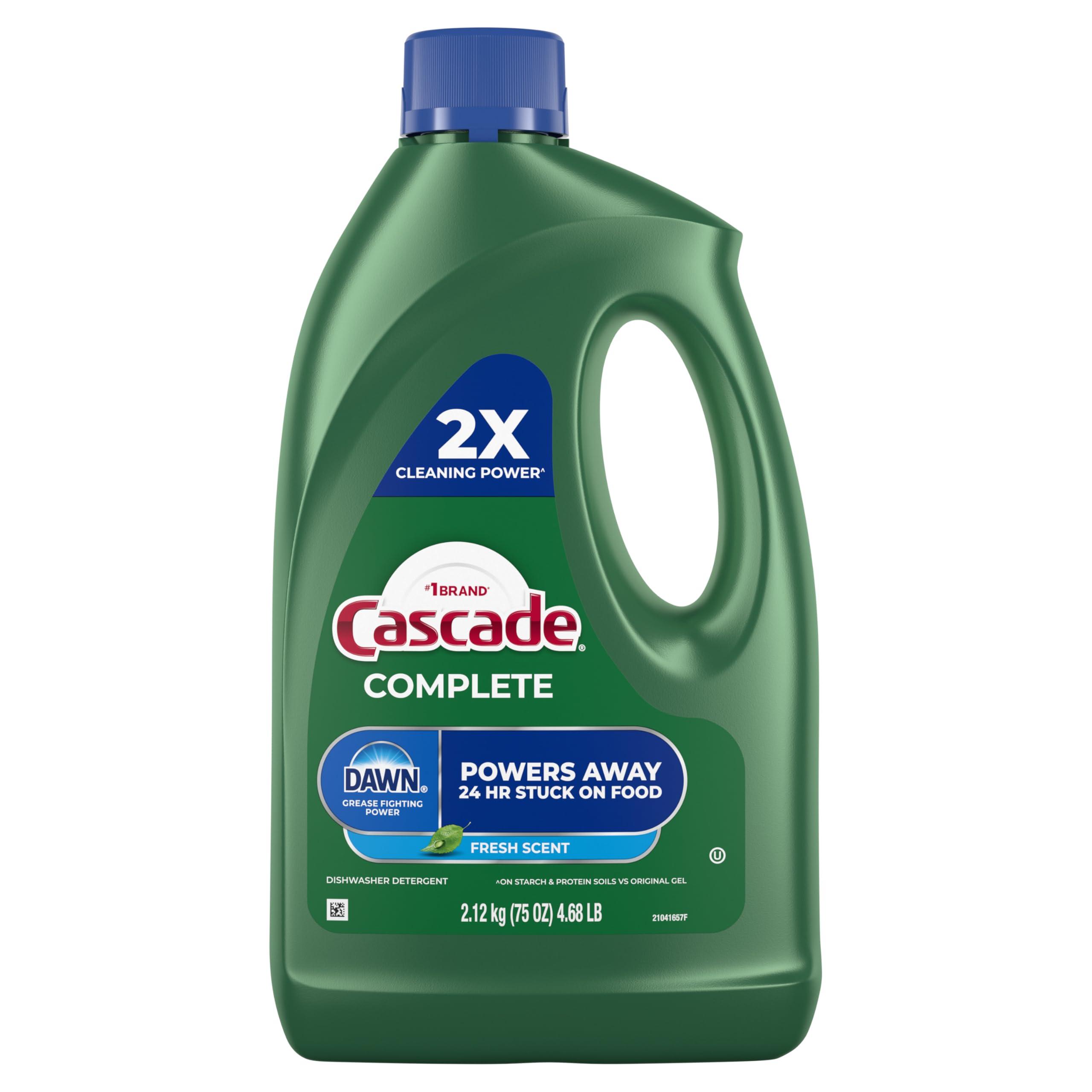 Cascade Cascade Complete Dishwasher Detergent Liquid Gel, Fresh Scent, 75 oz