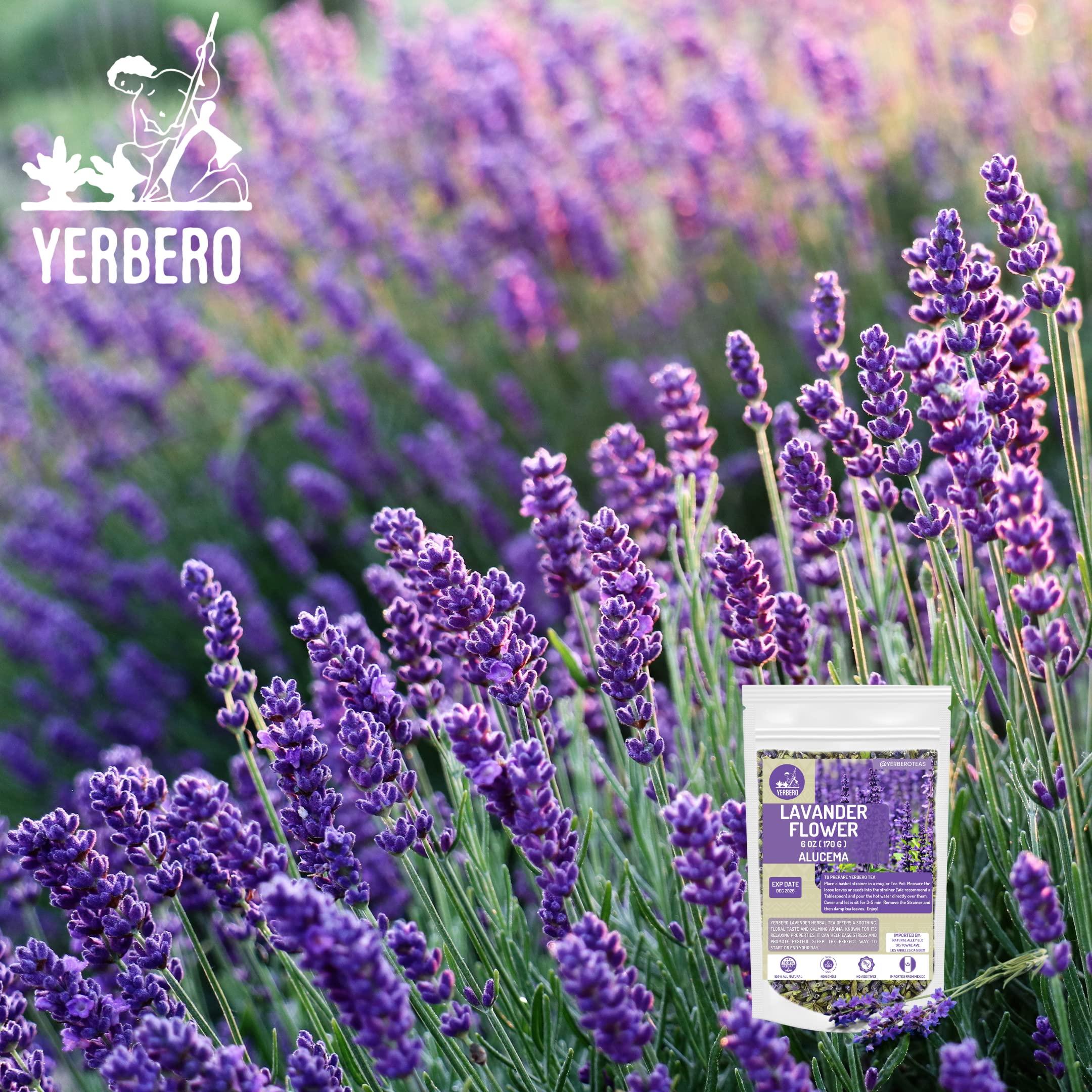 YERBERO Yerbero - Alucema Herbal Tea 6 Oz (170 g) | Flor De Lavanda (Lavander Flower) | Premium Blend Stand Up Resealable Bag Crafted By Nature100% All Natural Wildcrafted.