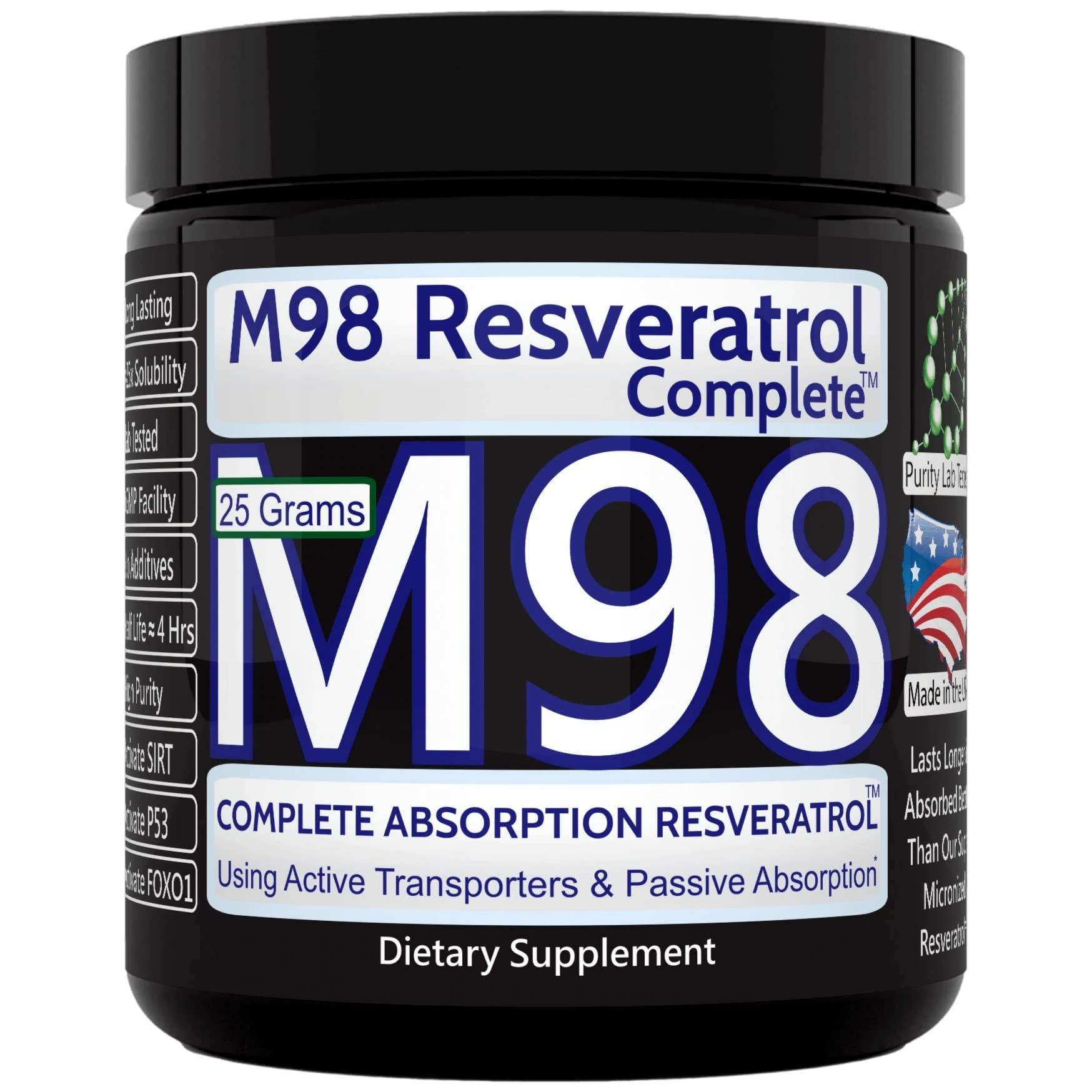 REVGENETICS M98 Resveratrol Complete (M98-RC) - Better Than Super Micronized - Pure Powder - 25 Grams