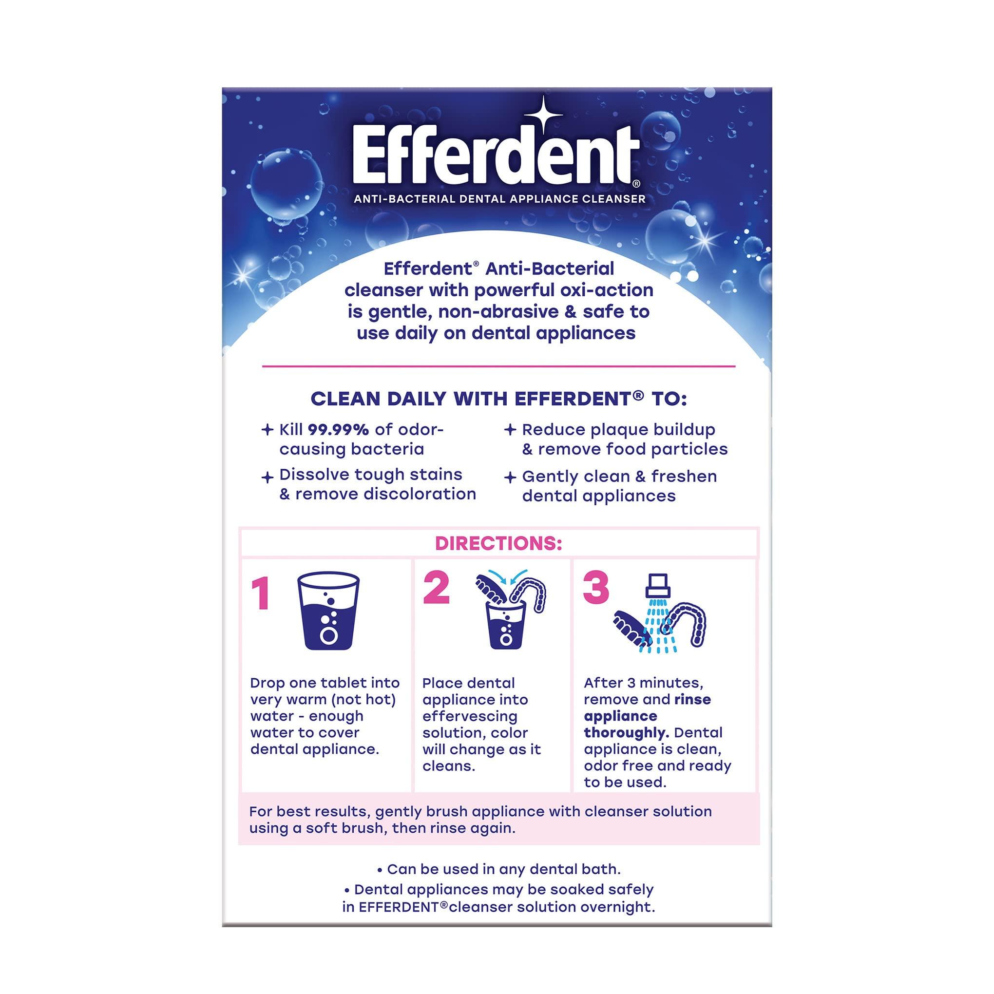 efferdent Efferdent Retainer Cleaning Tablets, Denture Cleanser Tablets for Dental Appliances, Complete Clean, 126 Tablets