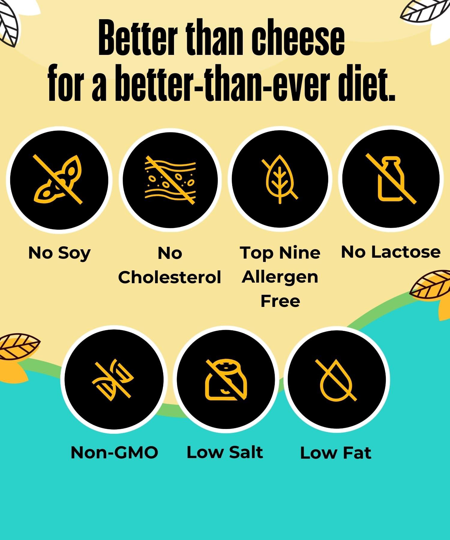 NEVER BETTER FOODS Vegan Cheese, Dairy Free Cheese, Plant Based Cheese with No Allergens, Healthy Vegan Cheddar Cheese, 2.5 LB Bag of Shredded Cheddar Cheese, Smooth and Non Oily Lactose Free Cheese
