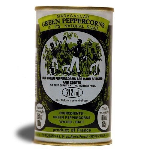 Moulin Madagascar Green Peppercorns in brine 3.52 oz,100g
