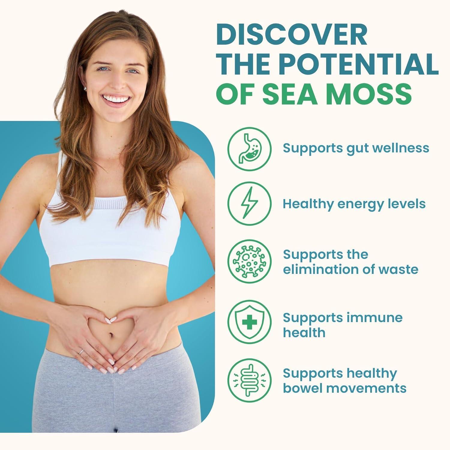 Atlantic Naturals Atlantic Naturals - 1 Day Colon Cleanse Full Body Detox Drink - Sea Moss Supplement for Women & Men, Gut Health, Kidney & Liver Immune Energy Enhancer Gut Cleanse - Lemon Flavor Juice, 8 fl oz