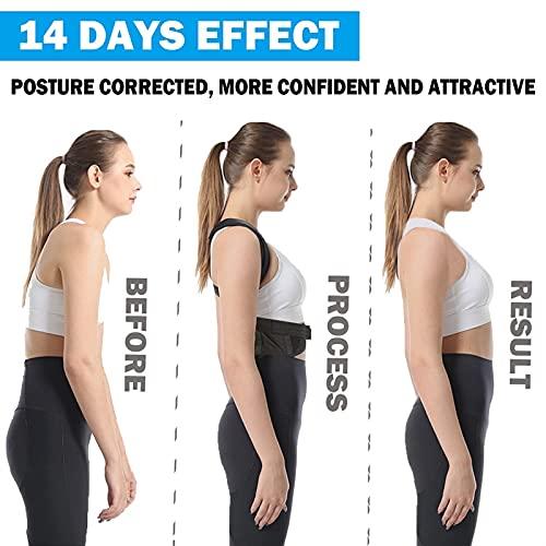 XMSM XS-5XL Full Back Brace Posture Corrector for Men Women&Teenagers,Adjustable Back Shoulder Lumbar Spine Support Belt Waist Trainer,Improve Poor Posture,Pain Relief (Color : Black, Size : Medium)
