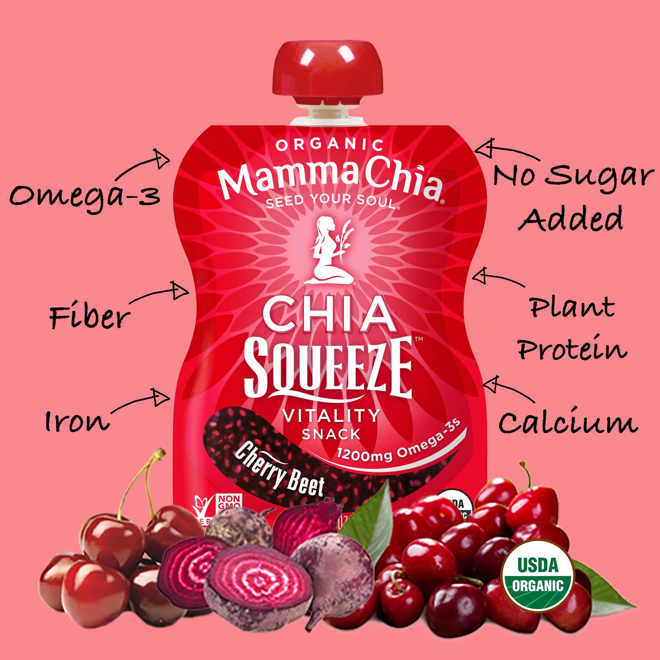Mamma Chia Mamma Chia Organic Vitality Squeeze Snacks, Blackberry Bliss (24-pack) and Cherry Love (16-pack)