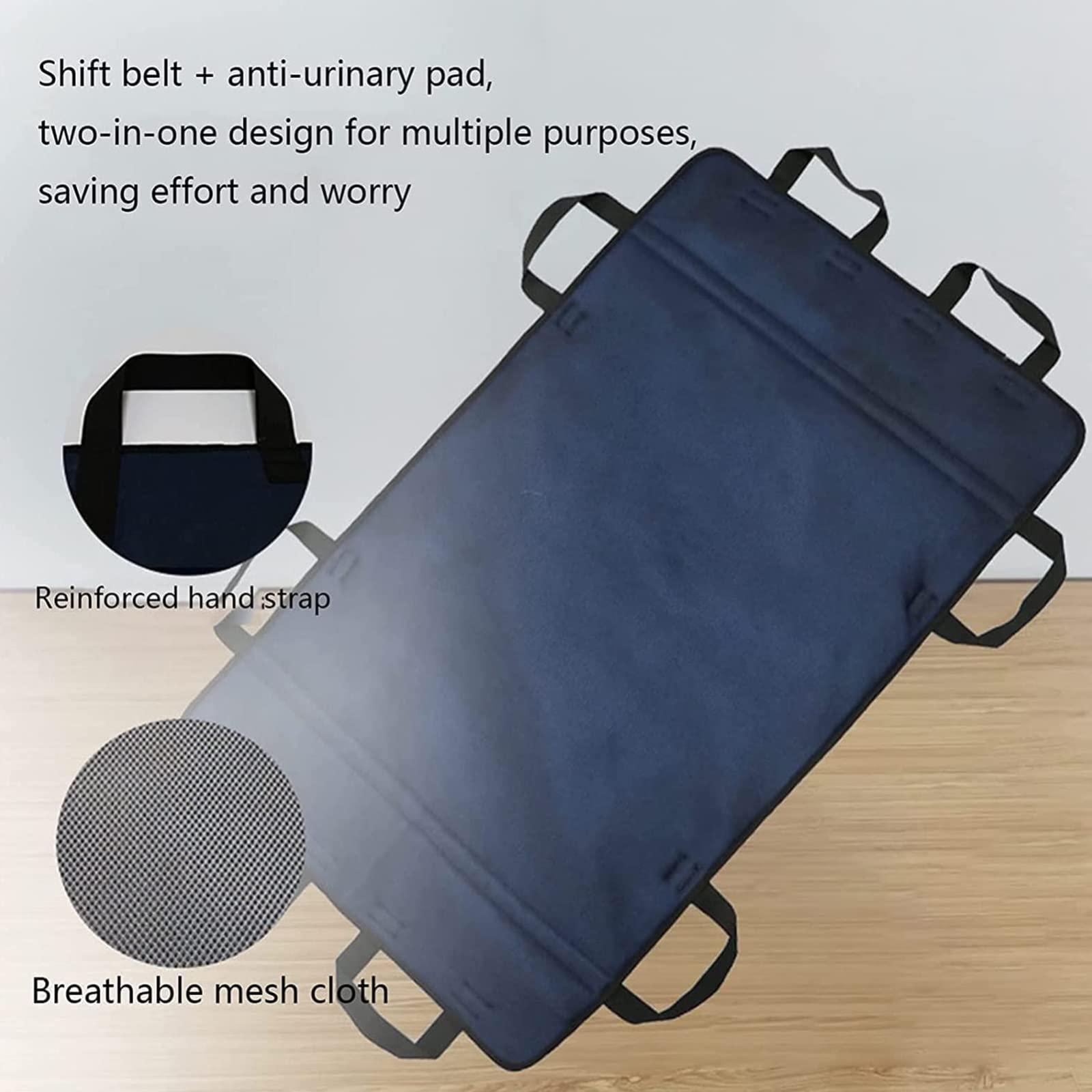 DINGFAN Transfer Blanket with Reinforced Handles,Multifunctional Bed Care Belt Turn Over Positioning Bed Pad, Reusable, Washable,for Patient/Elderly Lifting, Turning, Sliding, Moving