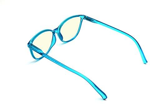 COLOR VIPER ColorViper basic square computer Amber tinted lenses reader Unisex spring temple Reading Glasses many sizes (medium transparent blue/light Amber tinted, 3.00)