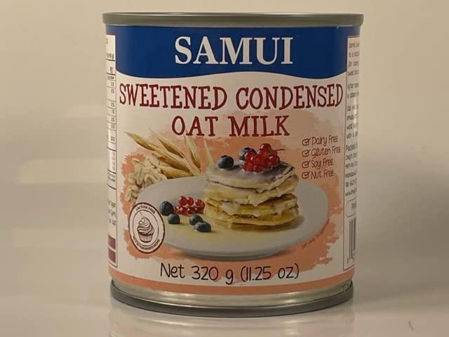 KC Commerce Samui Sweetened Condensed Oat Milk Dairy. Gluten Free, and Lactose Free Product of Thailand. 11.25oz Combo With KC Commerce Wooden Spoon.(6)