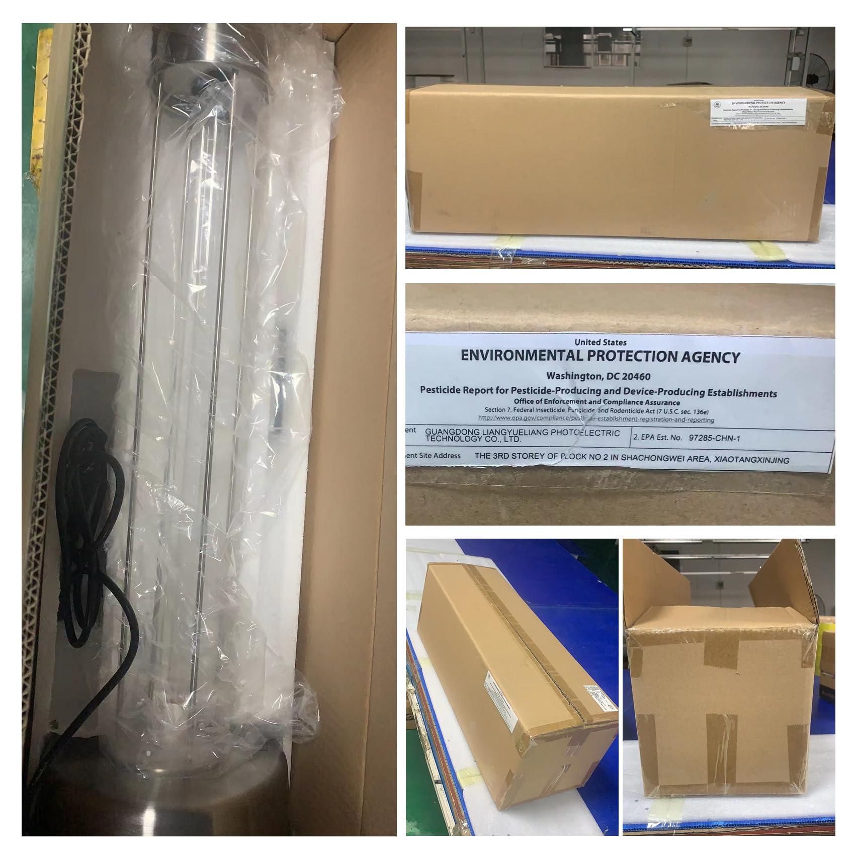 LNBEI Ultraviolet Germicidal Lamp, 72w UV+Ozone Light for Whole Room, 99.99% Sanitization Rate, Three-Step Timing Remote Control, Blue Light,for Home/Office/School