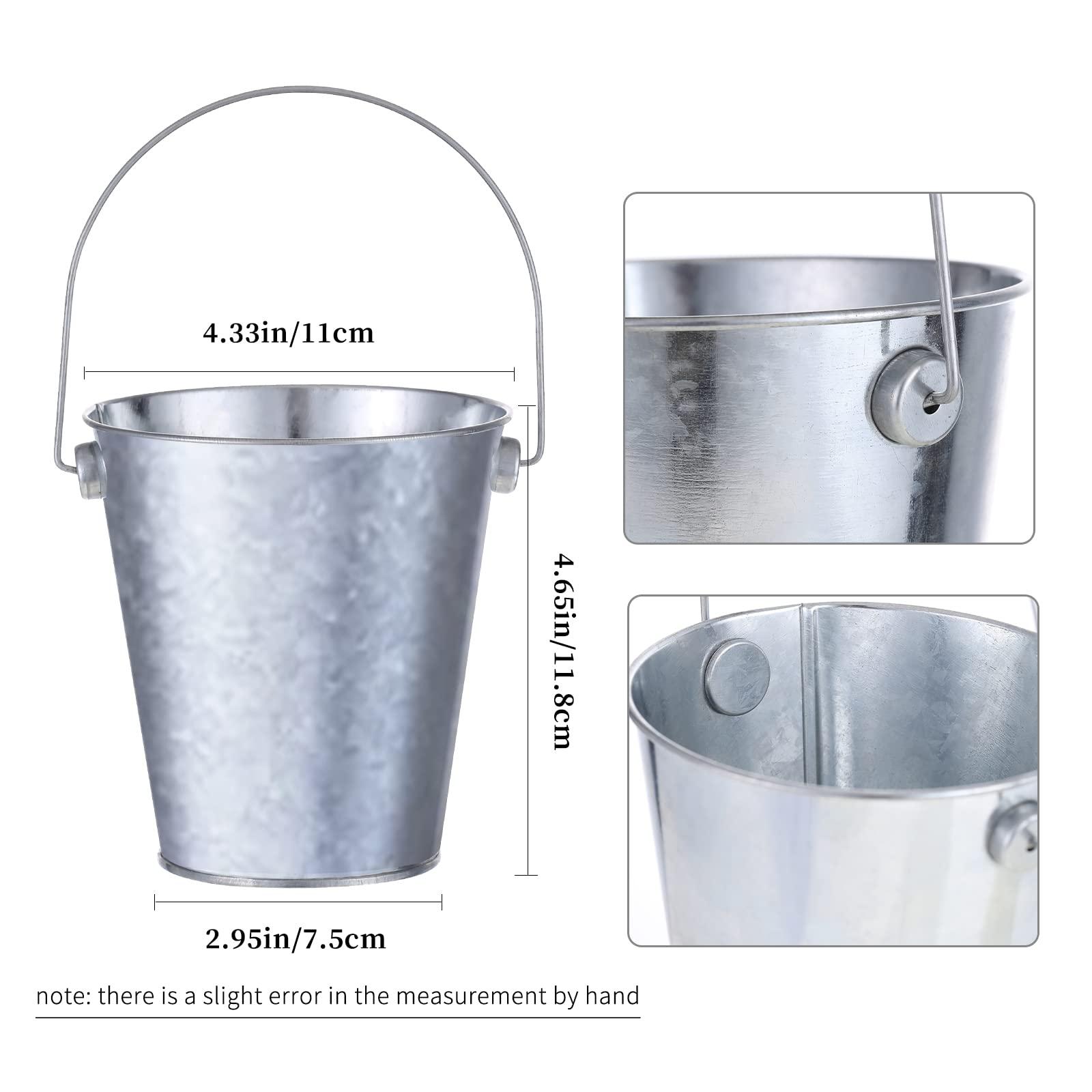 Smilhapi Smilhapi Small Metal Buckets with Handle, 12PCS Galvanized Metal Buckets, Small Metal Pail,Tin Buckets for Party, Flower Pots and Pencil Holders, Summer Beach Buckets for Kids, Party Favors Supplies