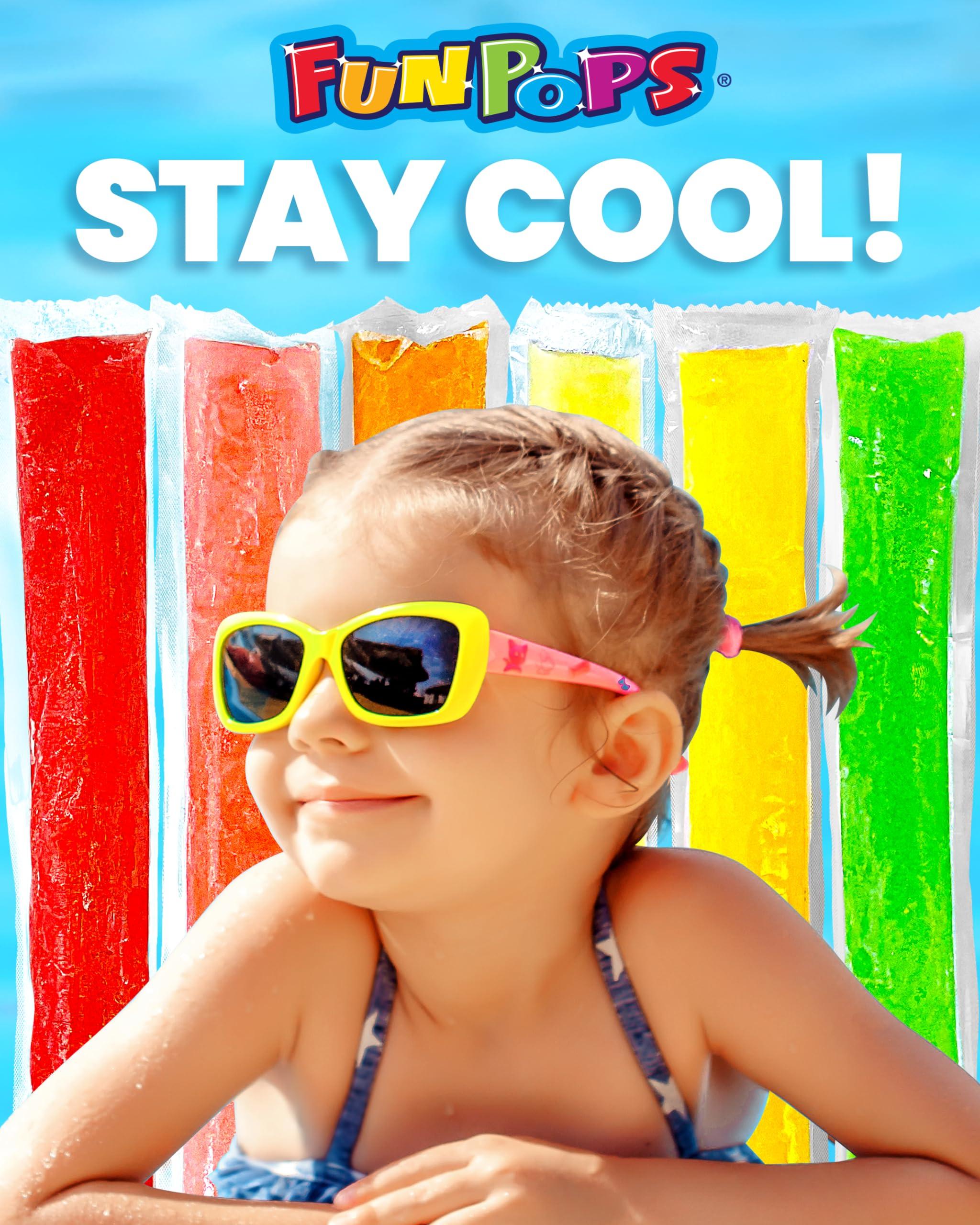 FUNPOPS FunPops Frozen Ice Pops, 36-Fruit Flavored Freeze Pops, Frozen Summer Snack For All Ages, Low Calorie