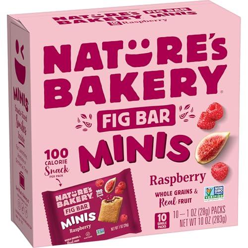 Nature\'s Bakery Nature\'s Bakery Fig Bar Minis, Raspberry, Whole Grain, Vegan Friendly, Kosher, Non-GMO, 10 Ounce (Pack of 6)