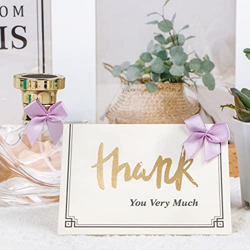 SIMISI RIBBON 150 Pieces Light Purple Mini Ribbon Bows for Crafts Tiny Satin Bow for Gift Wrapping, Invitations, Christmas Tree