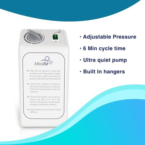 MedVance MedVance Comfort Alternating Air Pressure Mattress Pad with Ultra Quiet Alternating Pump (Mattress & Pump only) | Pressure Sore/Ulcer Prevention and Relief | Use on Medical, Hospital, or Standard Bed