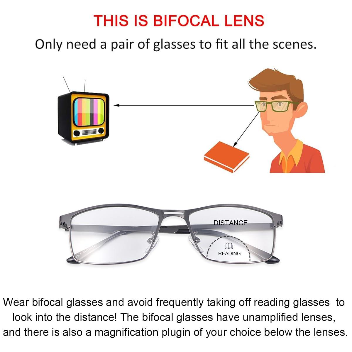 Vepiant Vepiant Photochromic Bifocal Reading Glasses Men Women Transition Sunglasses UV400 Protection Sun Readers Far and Near Dual-Use Blue Light Blocking Eyeglasses Full Rim Metal Frame Presbyopia Eyewear