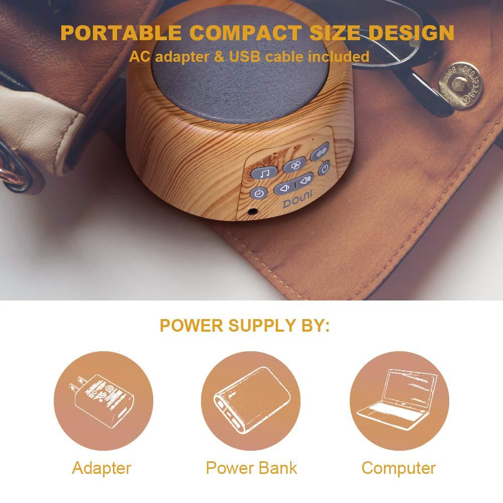 Douni Douni Sleep Sound Machine - White Noise Machine with Soothing Sounds Timer & Memory Function for Sleeping & Relaxation,Sleep Therapy for Kid, Adult, Nursery, Home,Office,Travel.Wood Grain