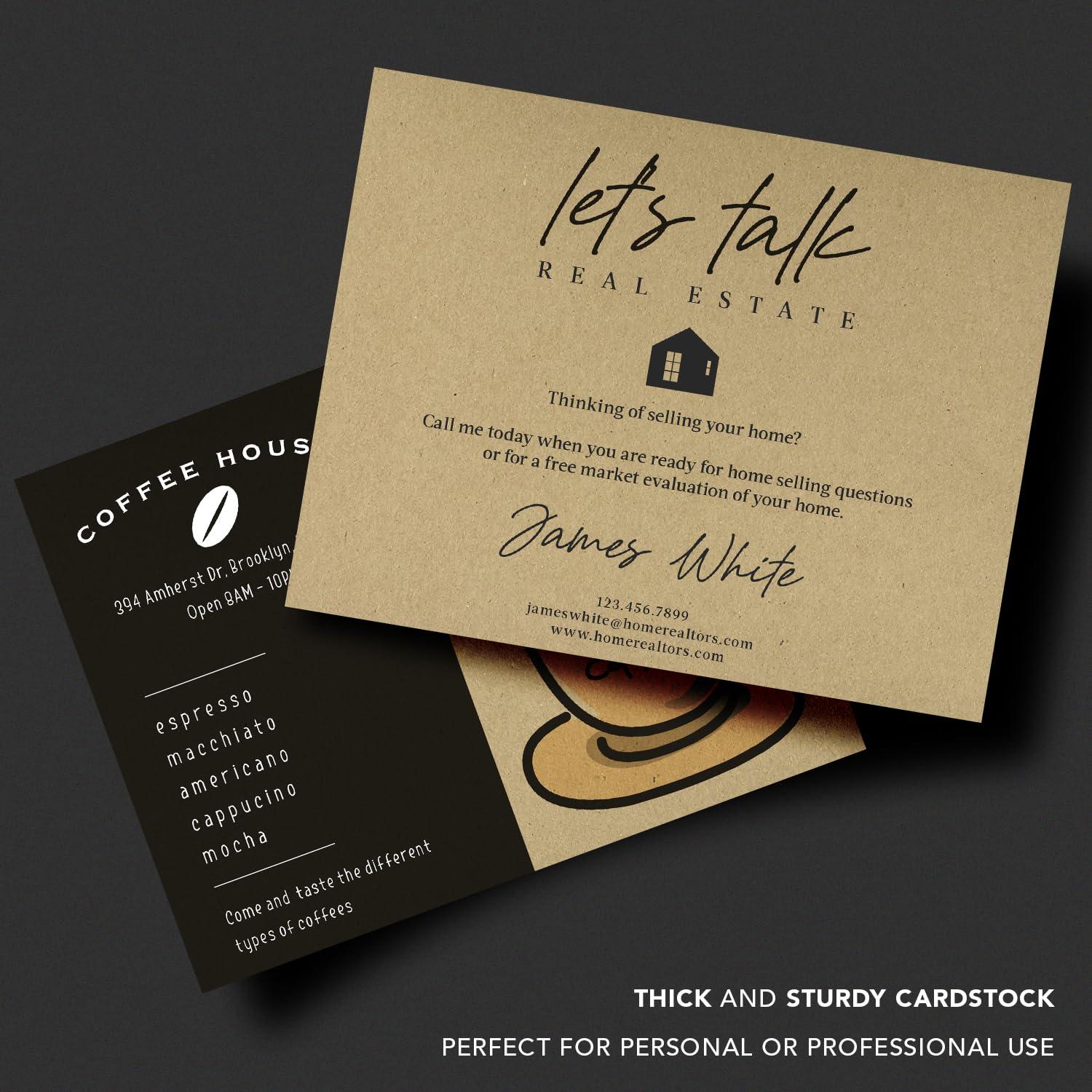 S Superfine Printing A6 Blank Grocer Brown Kraft Note Cards & Envelopes Heavy Flat Cards for Wedding and Birthday Invitations, Holiday Greetings, Postcards, All Occasions | 25 per Pack | NOT A Fold Over Card