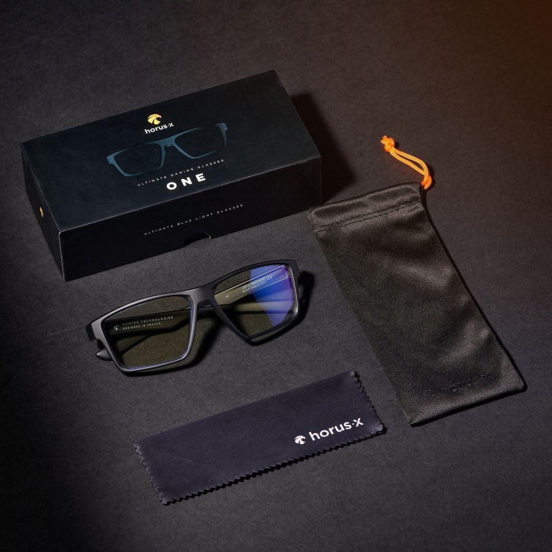 Horus X Horus X - Gaming Glasses | Blue Light Blocking Computer Screen Glasses | Anti Fatigue & Eyestrain for Men and Women | Clear