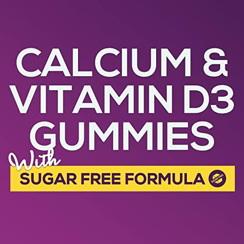 Nature\'s Nutrition Sugar Free Calcium Gummy Bites Plus 400 IU Vitamin D3, Bone Health & Immune Support, Supports Bone Strength - Chewable Calcium Nutrition Supplement, Non-GMO, Berry Flavor Chews - 60 Gummies
