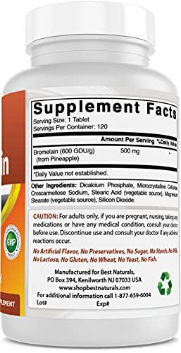 Best Naturals Best Naturals Bromelain 500mg 120 Tablets (120 Count (Pack of 3))