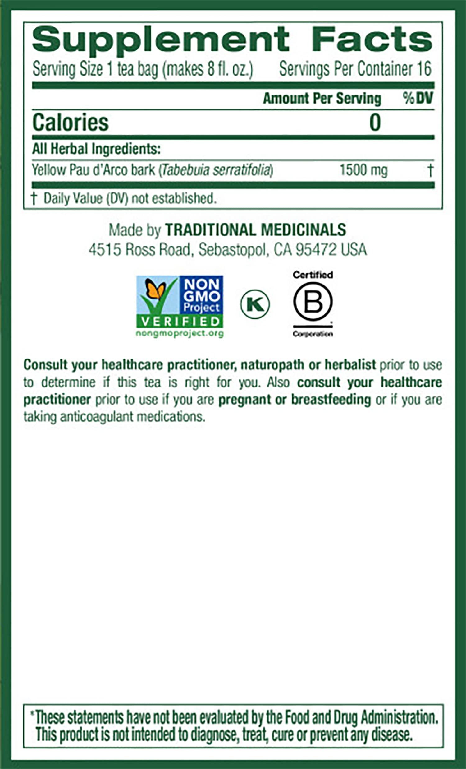 Traditional Medicinals Traditional Medicinals Pau d\'Arco Herbal Tea, 16 ct