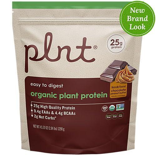 plnt Organic Plant Protein Powder - Chocolate Peanut Butter - 2.84 lbs./30 Servings