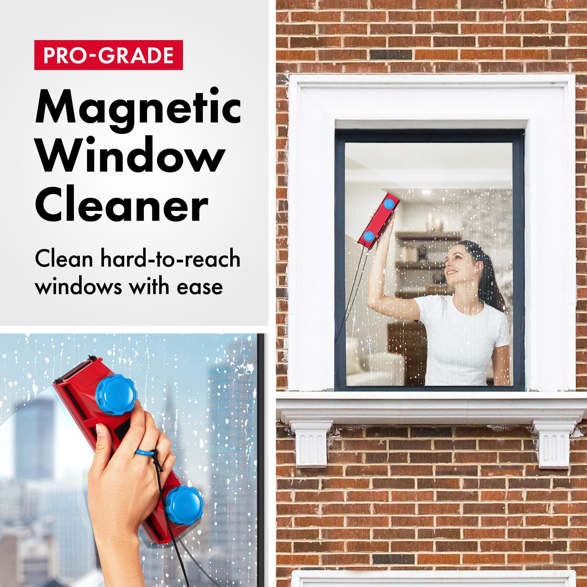 Tyroler Bright Tools Tyroler Magnetic Window Cleaner Tool | The Glider D-3 AFC Double Sided Outside Window Cleaner Fits Windows 0.1\"-1.1\" Thick, Adjustable Control Magnet Window Cleaner Tool, Ideal Magnetic Glass Cleaner