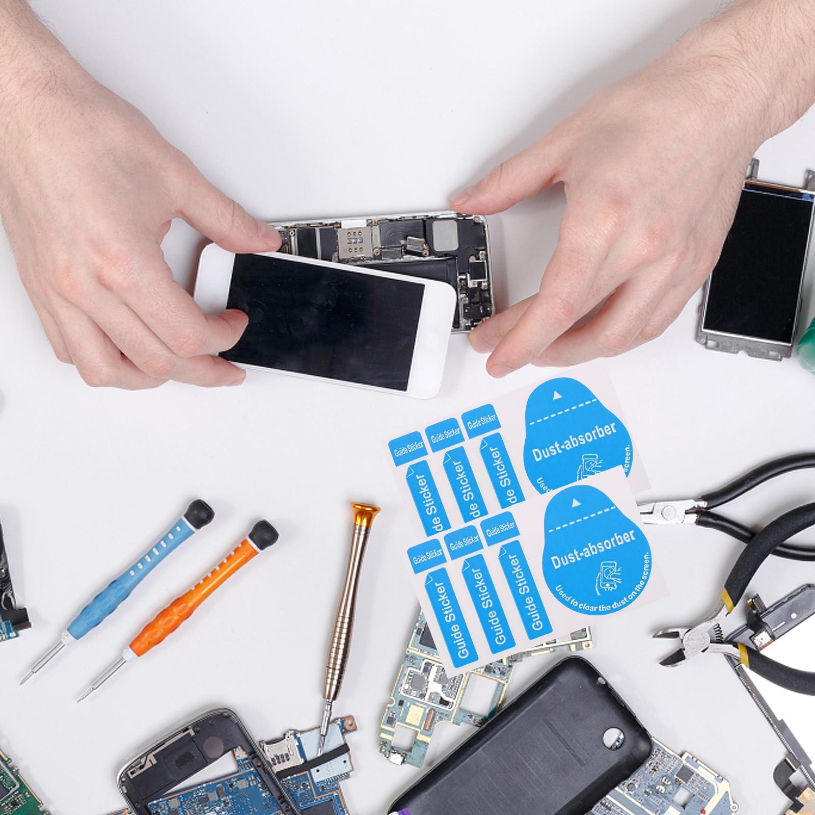 ORFOFE ORFOFE 400pcs Film Dust Removal Sticker Cleaning Tool Telephone Dedust Sticker for Phone Laptop Sticker Screen Removal Sticker Dust Remover Phone Dedust Sticker Blue Lens Paper