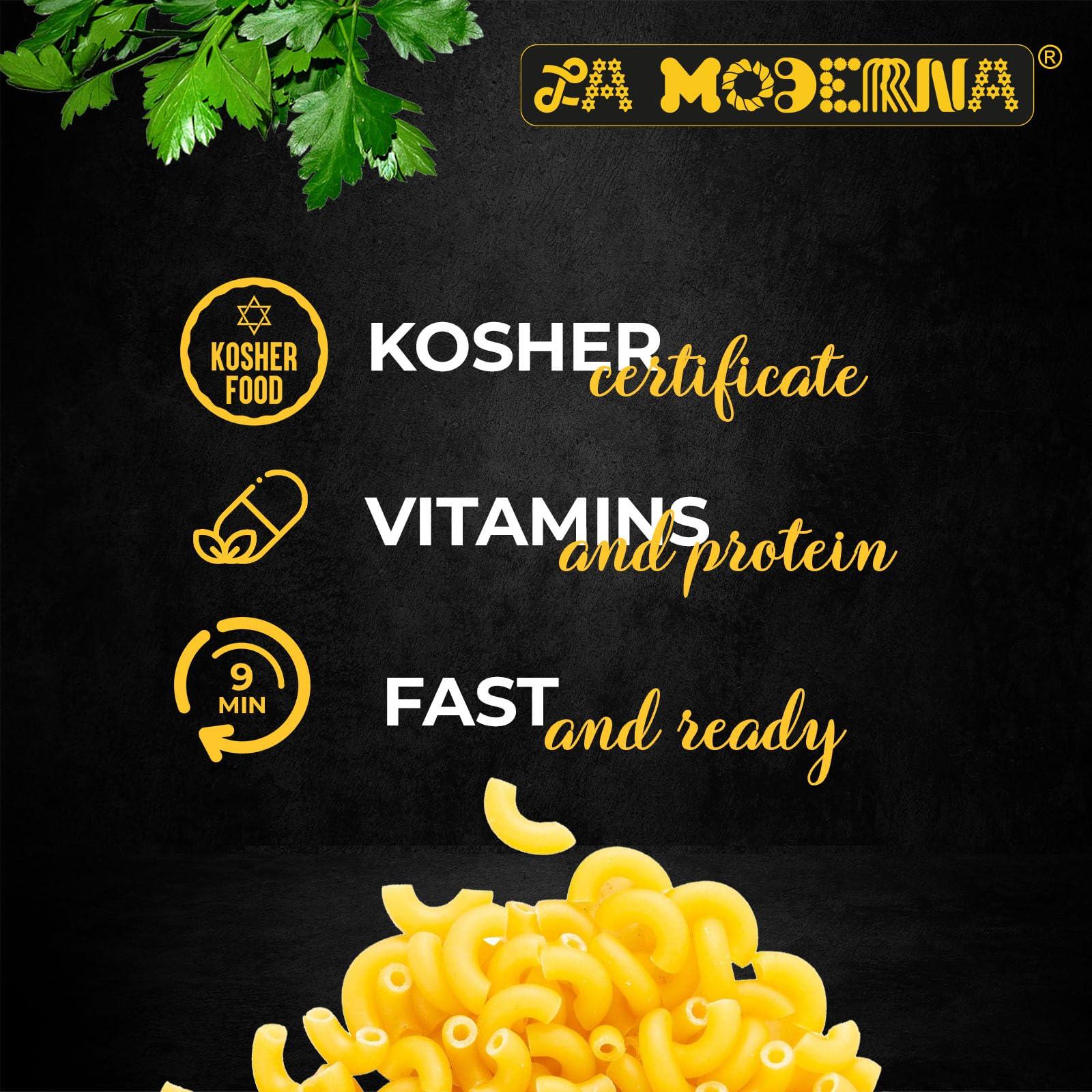 La Moderna LA MODERNA, Codos, Pasta, Hecha con Smola de Trigo Durum, Enriquecida con Vitaminas y Hierro, 7 oz