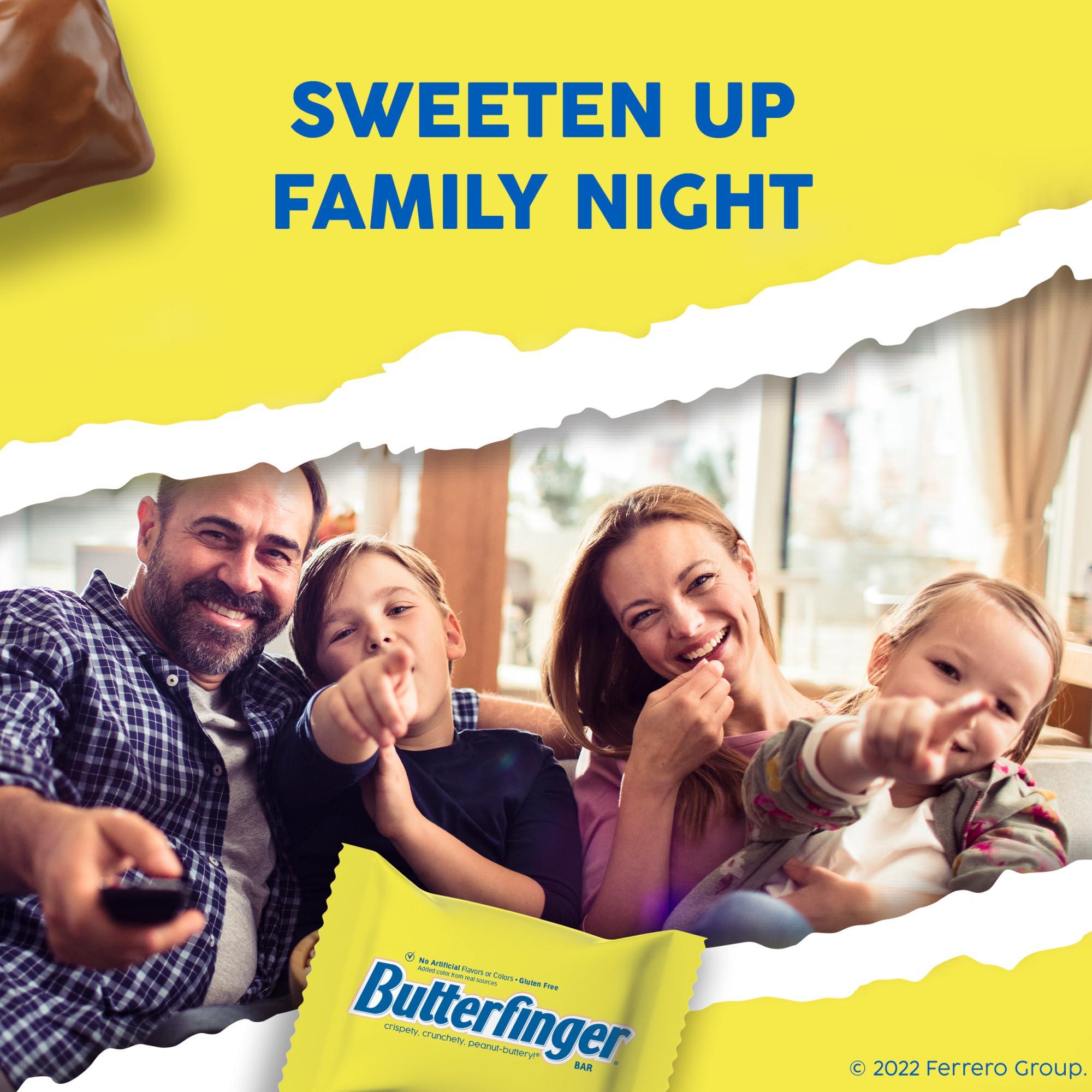 Butterfinger Butterfinger, 8 Pack, Chocolatey, Peanut-Buttery, Minis Candy Bars, Stocking Stuffers, Individually Wrapped, Resealable Share Size Bag, 9.8 oz