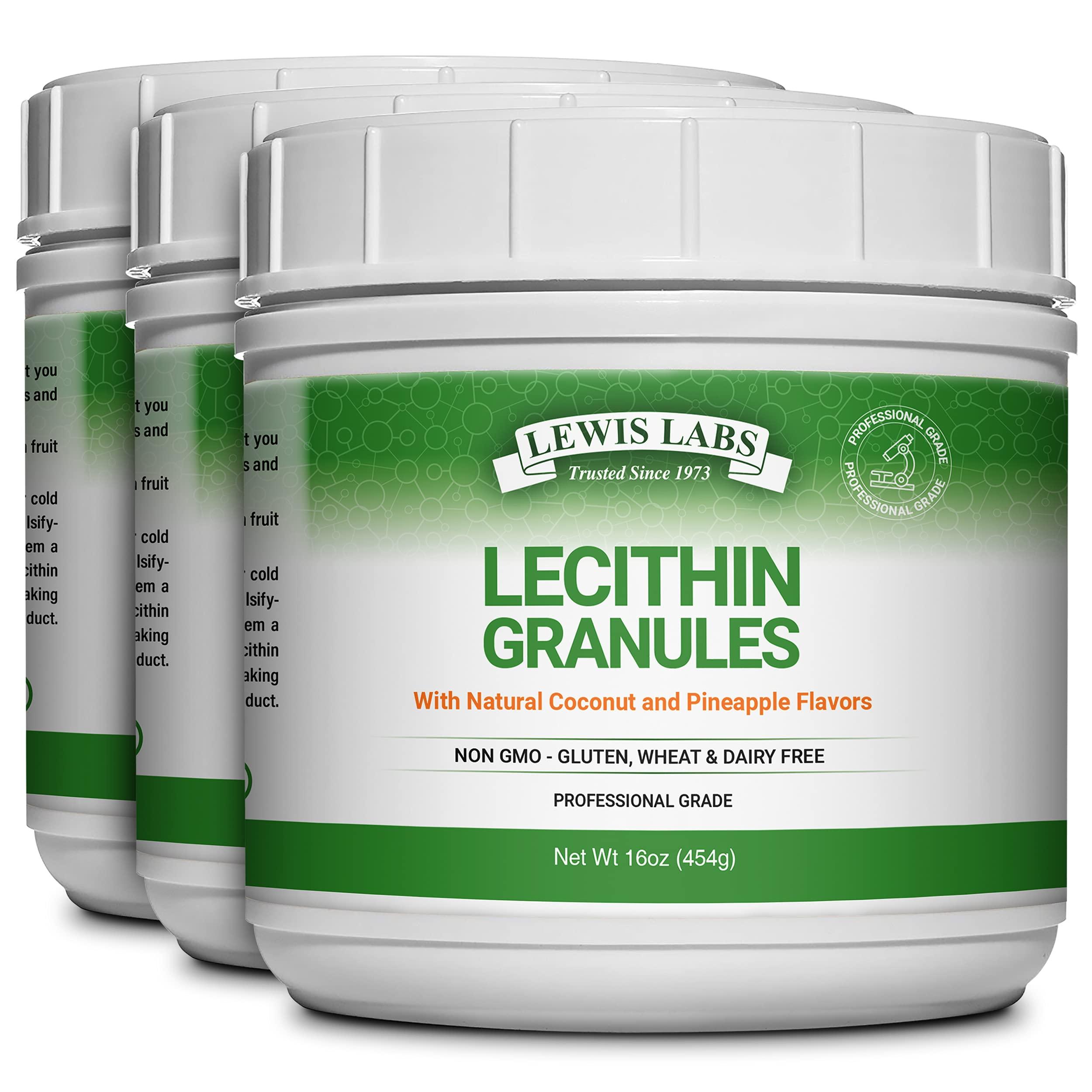 Lewis Labs Lecithin Granules Supplement | Natural Soy Lecithin Powder is an Excellent Source of Phosphatidyl Choline | Lactation Support, Immune Function & Support Brain Health, 16 oz