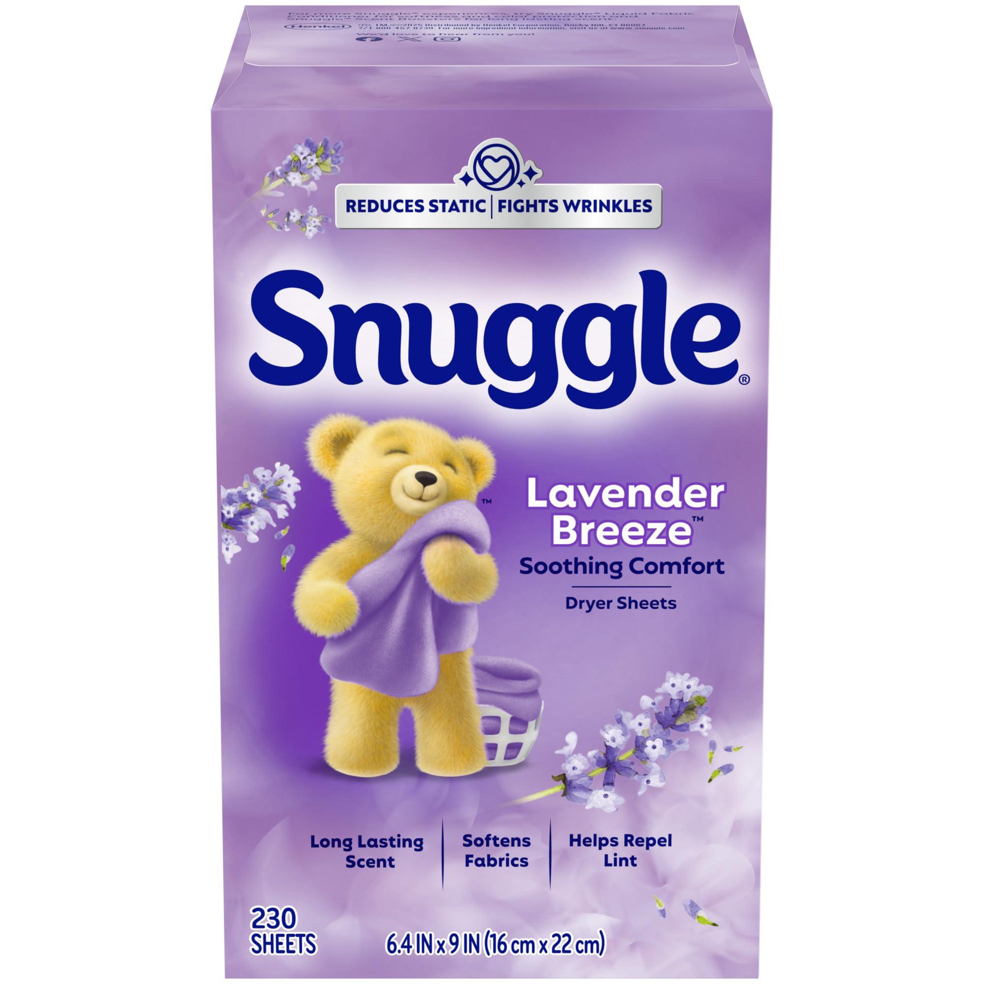 Snuggle Snuggle Fabric Softener Dryer Sheets Lavender Vanilla Orchid 230ct